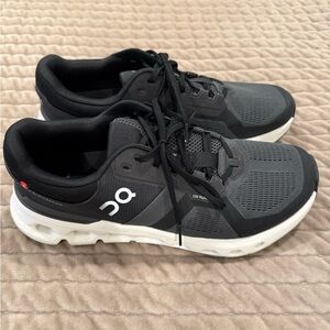 On Running Men's Black and White Athletic Shoes
